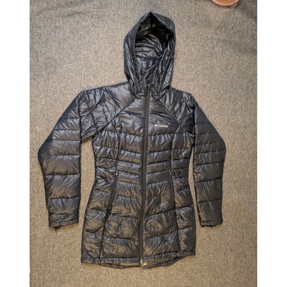 Columbia Omni Heat Turbo Down 650 TD Puffer Jacket Women's Size XS Black Parka